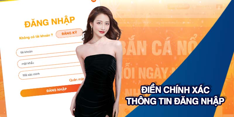 Điền chính xác thông tin đăng nhập vào biểu mẫu