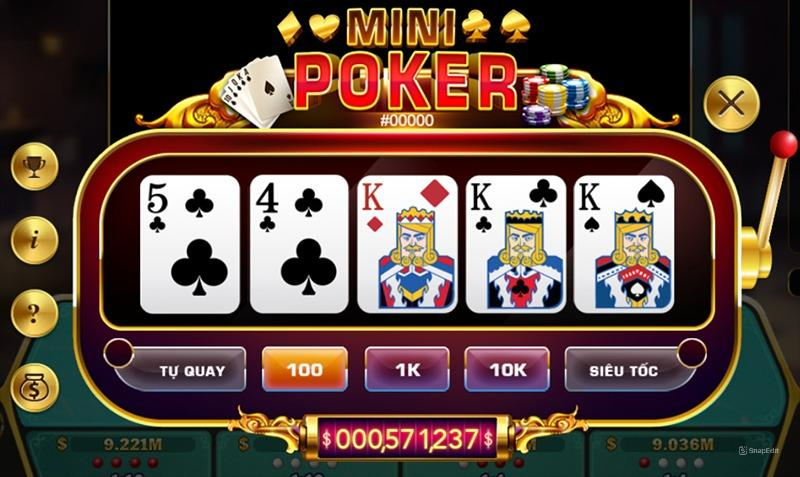 Sảnh chơi Mini Poker đẹp mắt kích thích